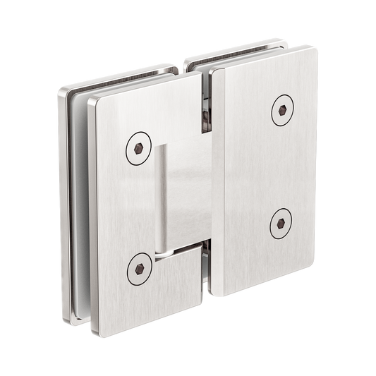 180 Degree Glass To Glass Shower Hinge 10mm Glass Brushed Nickel
