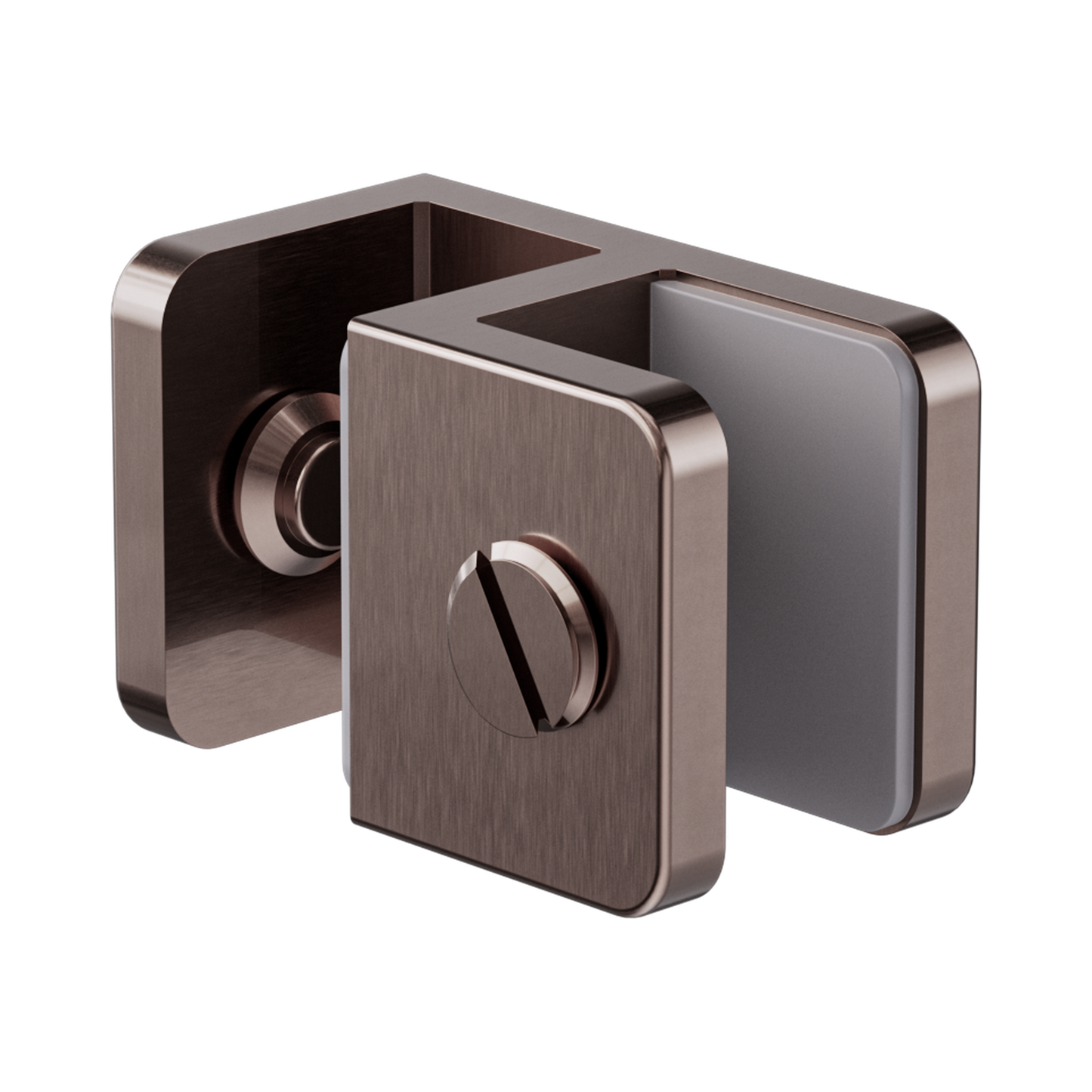 Over-Panel Glass To Glass Fitting 10mm Glass Brushed Bronze