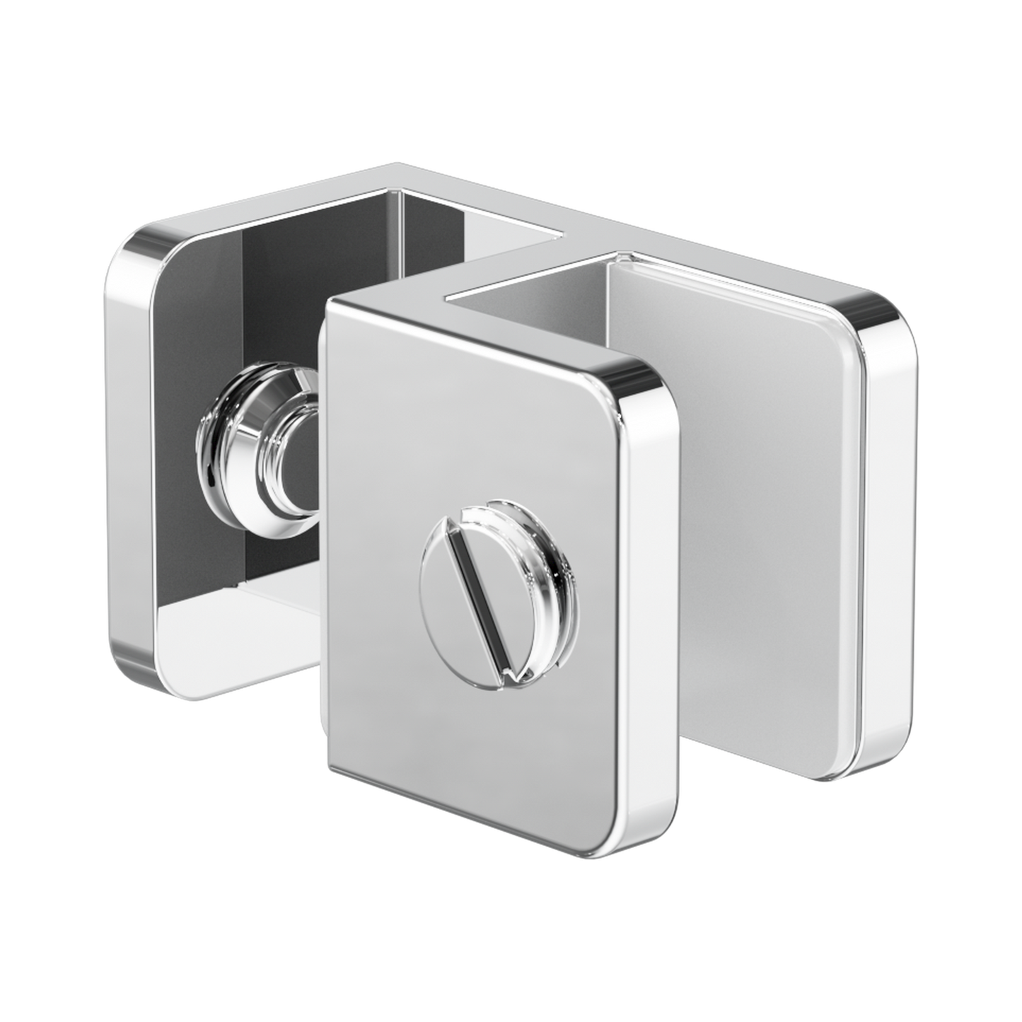 Over-Panel Glass To Glass Fitting 10mm Glass Chrome