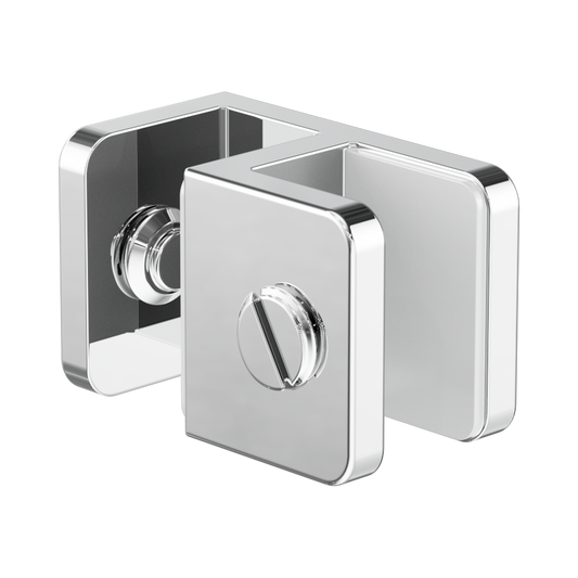Over-Panel Glass To Glass Fitting 10mm Glass Chrome