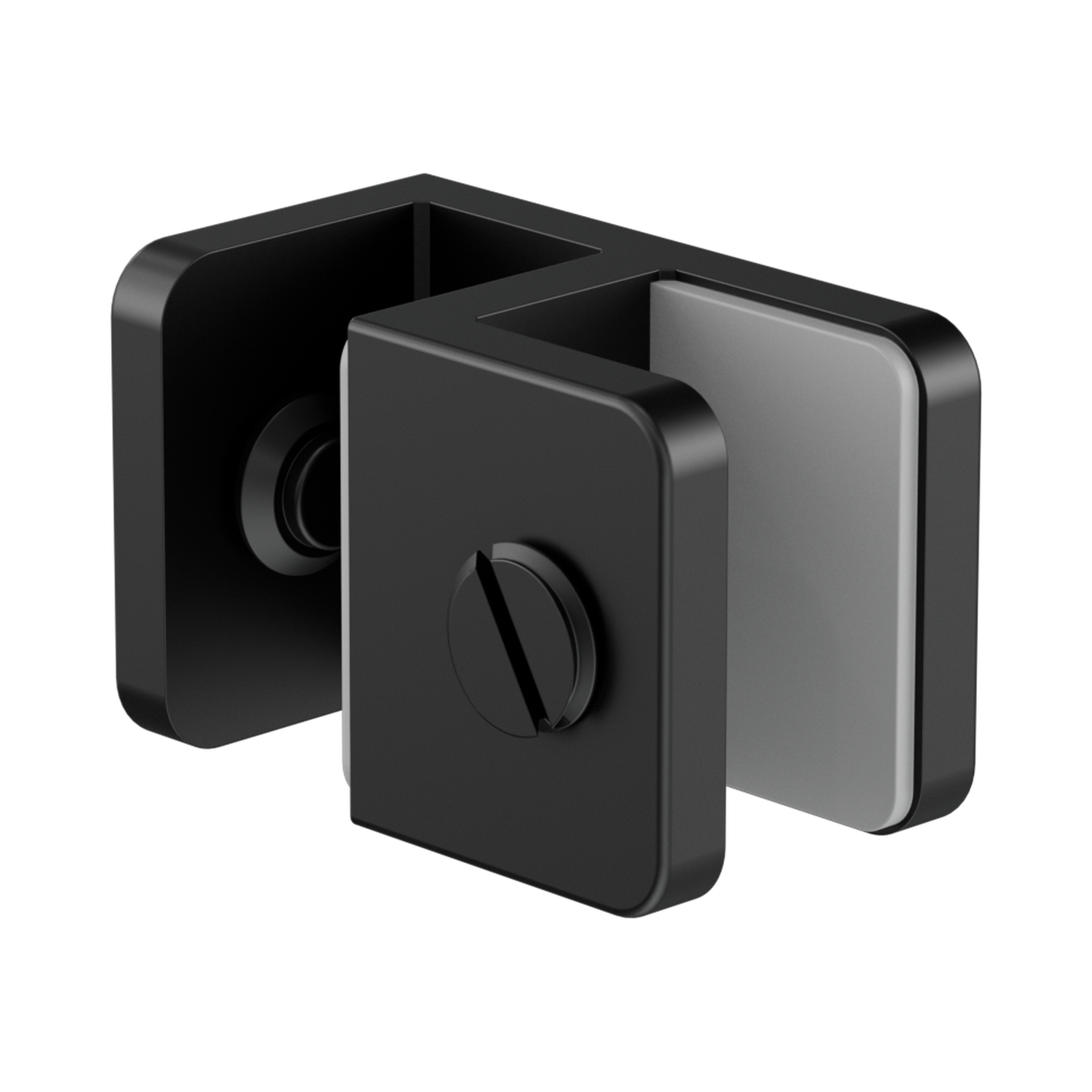 Over-Panel Glass To Glass Fitting 10mm Glass Matte Black