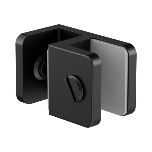 Over-Panel Glass To Glass Fitting 10mm Glass Matte Black