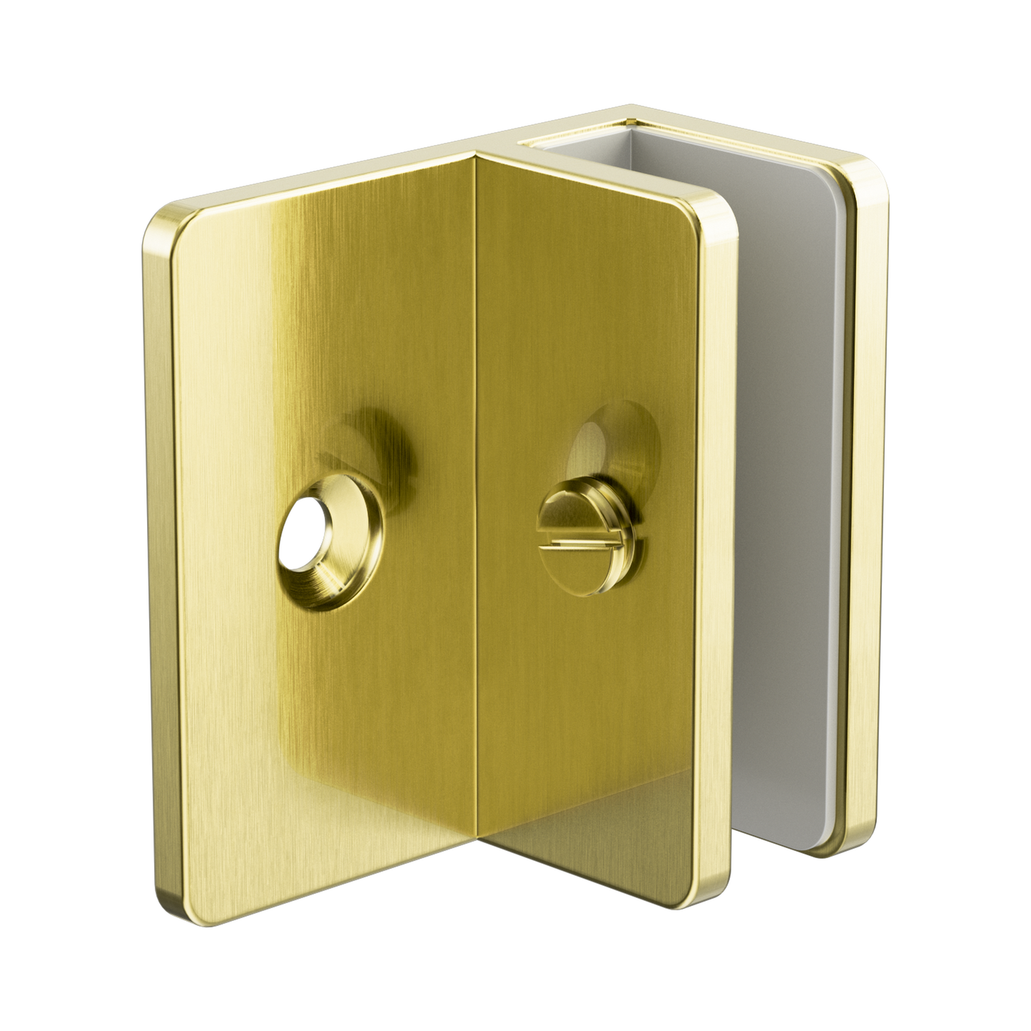 Shower F Bracket 10mm Glass Brushed Gold