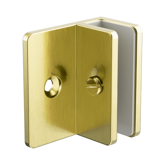 Shower F Bracket 10mm Glass Brushed Gold