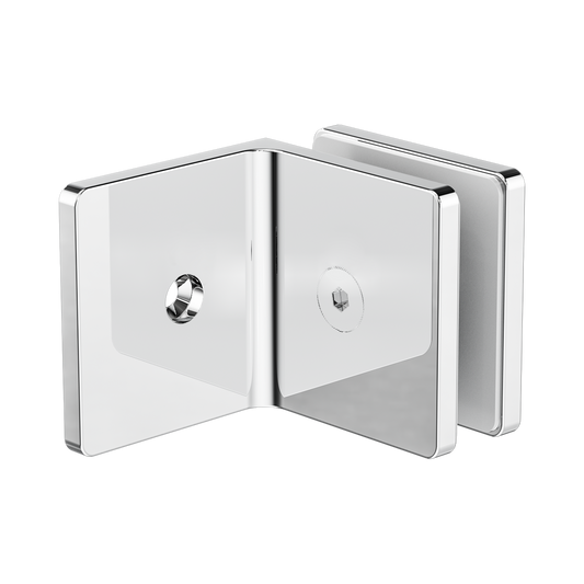 90 Degree Glass To Wall Bracket 10mm Glass Chrome