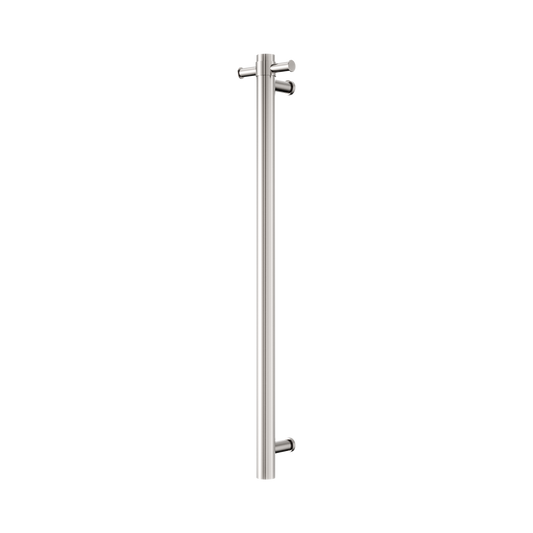 Mecca 240V Single Vertical Heated Towel Rail Brushed Nickel