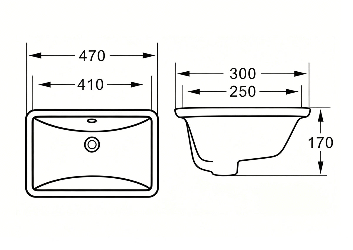 Nue 47 Undercounter Basin