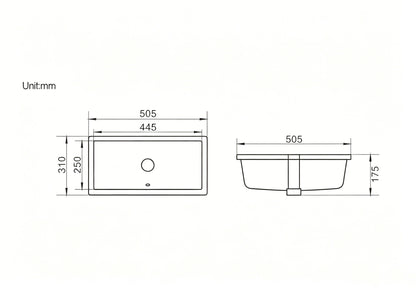 Nue 50 Undercounter Basin