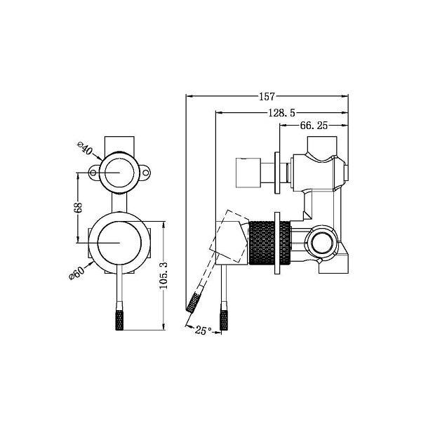 Nero Opal Shower Mixer with Diverter, Separate Plate