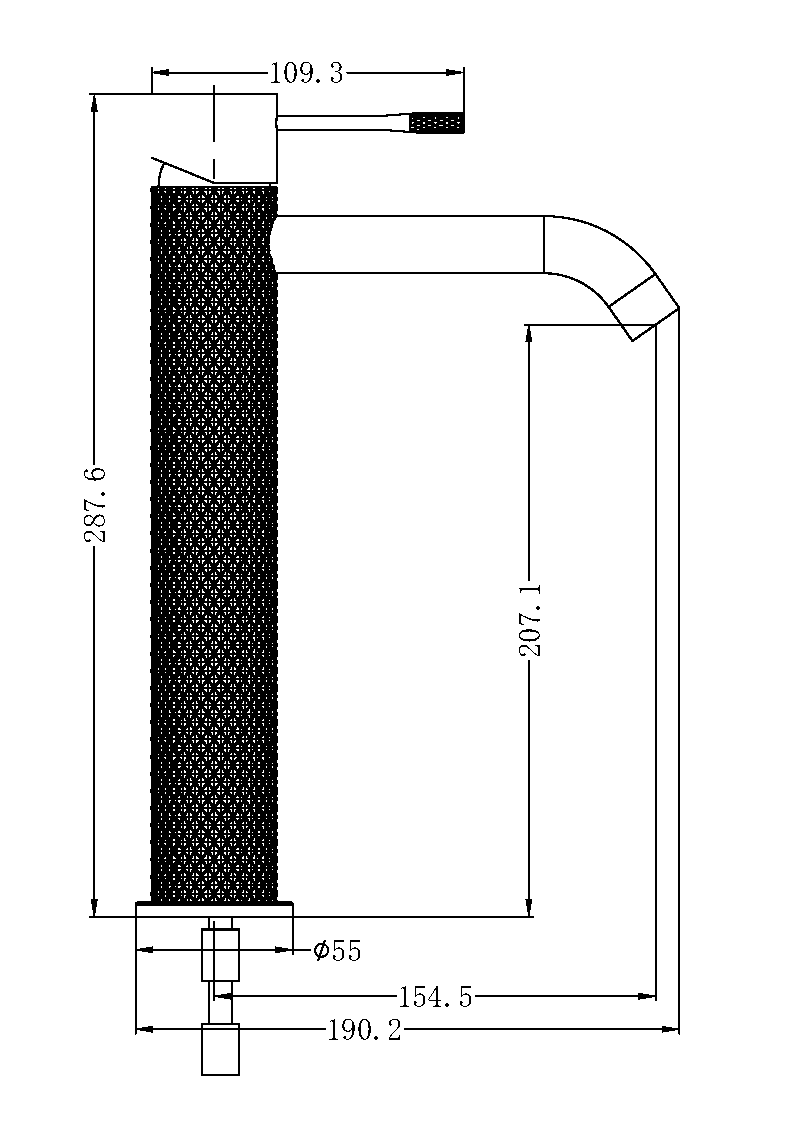 Nero Opal Tall / Vessel Basin Mixer