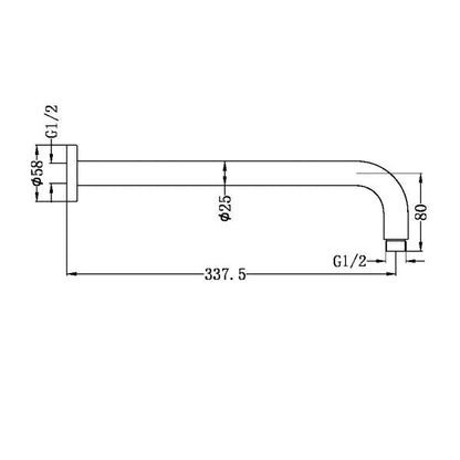Nero Round Wall Shower Arm