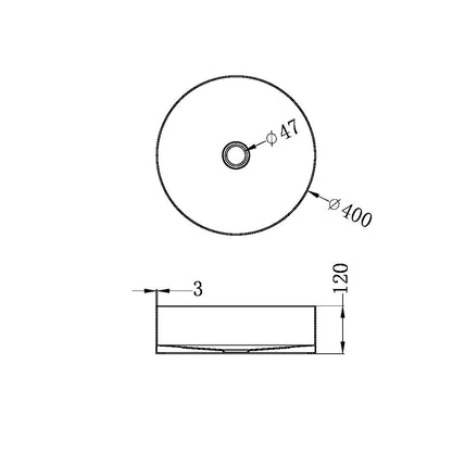 Nero Opal  Steel Basin Round Brushed  NRB401rBG