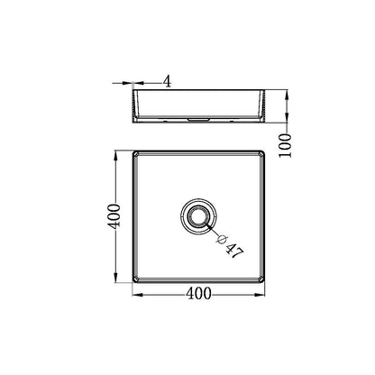 Nero Opal  Steel Basin Square  NRB401sBZ