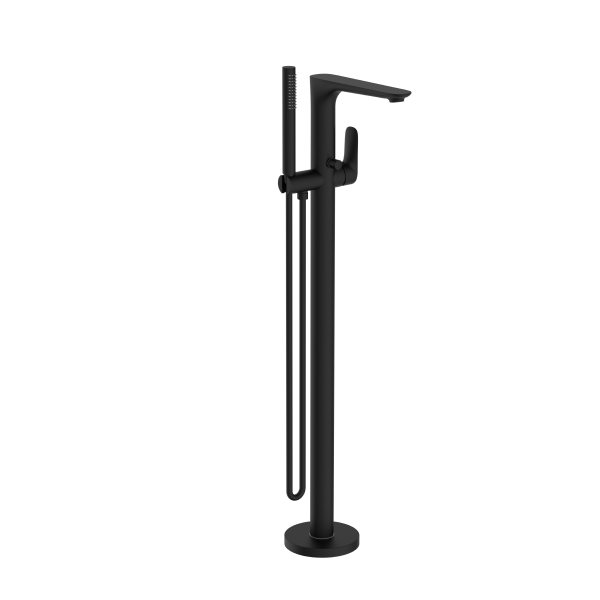 Nero Bianca Freestanding Bath Mixer with Handshower