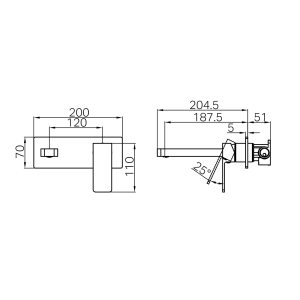 Nero Celia Wall Basin / Bath Mixer