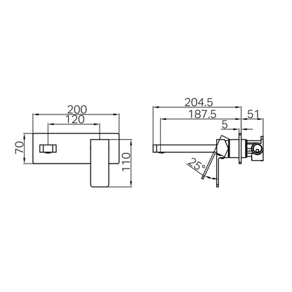 Nero Celia Wall Basin / Bath Mixer