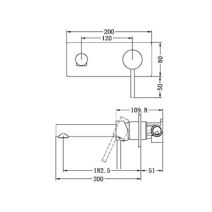 Dolce Wall Basin Mixer Straight Spout