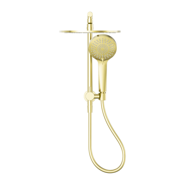 Mecca 2 in 1 Twin Short Shower, 250mm Overhead & Handset, Brushed