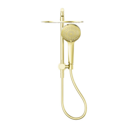 Mecca 2 in 1 Twin Short Shower, 250mm Overhead & Handset, Brushed
