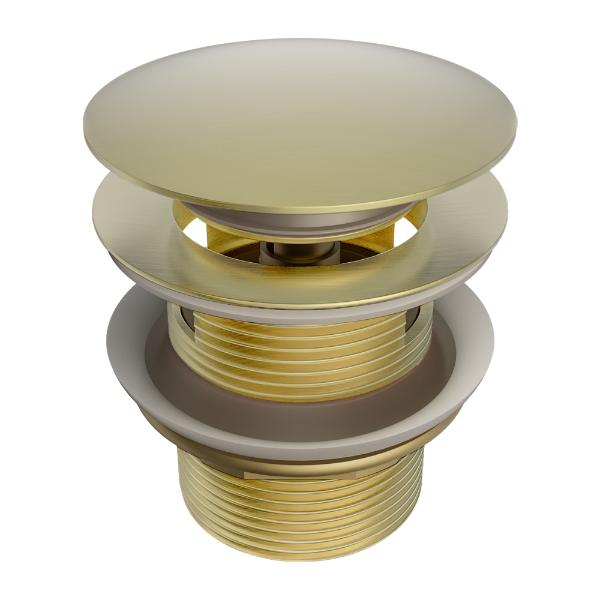 Nero Domed Pull Out Bath Waste with Overflow 40mm Brushed  NRA710BG