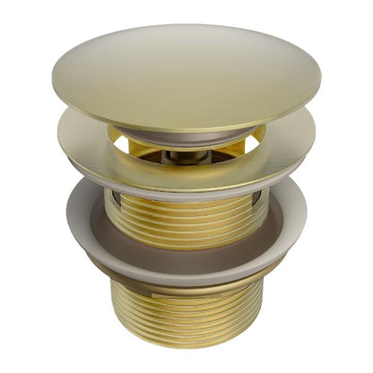 Nero Domed Pull Out Bath Waste with Overflow 40mm Brushed  NRA710BG