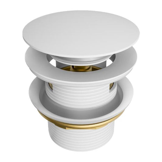 Nero Domed Pull Out Bath Waste with Overflow 40mm  NRA710MW