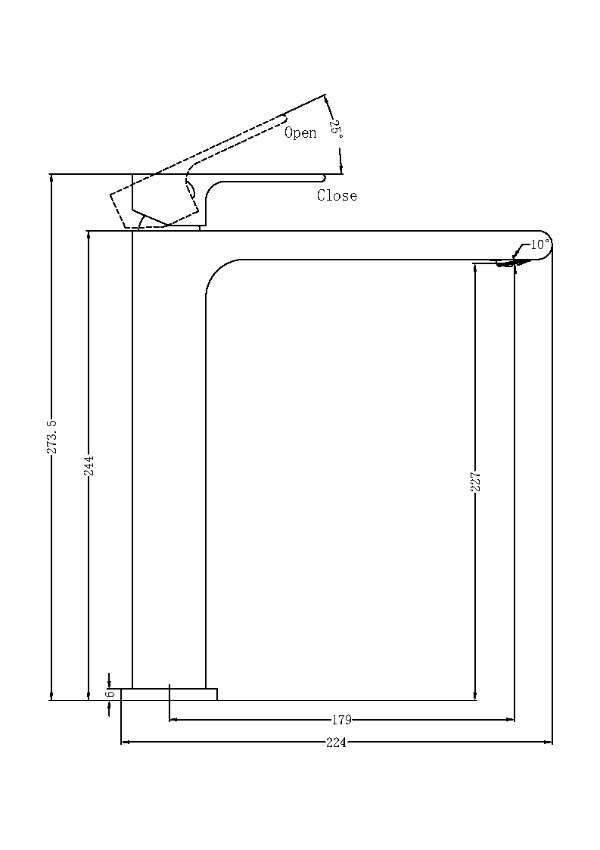 Nero Bianca Tall Basin Mixer