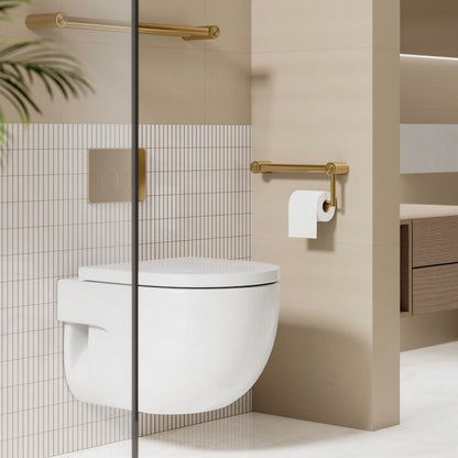 Nero Mecca Care 25mm Toilet Roll Rail 300mm Brushed