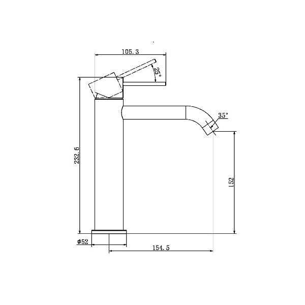 Nero Mecca NR221901ECH  Middle Tall Basin Mixer
