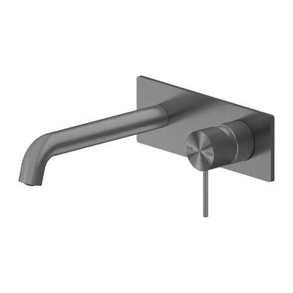 Nero Mecca Wall Basin/Bath Mixer Set With Back Plate Gun Metal