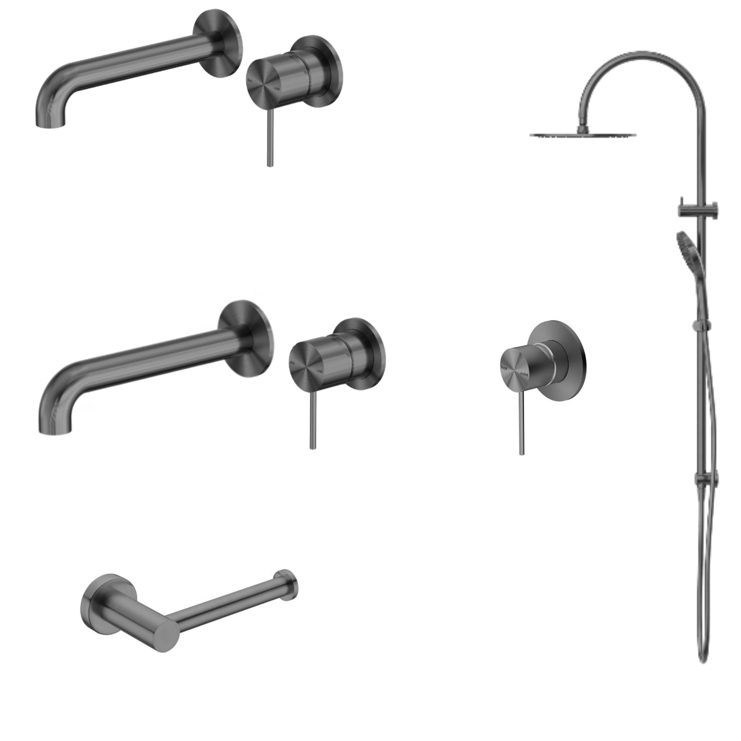 Nero Mecca Wall Tapware Package Gun Metal