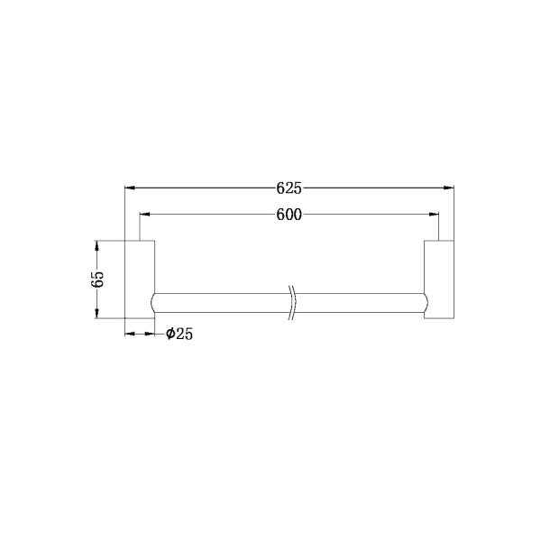 Nero New Mecca 600mm Single Towel Rail