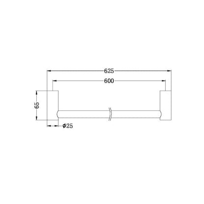 Nero New Mecca 600mm Single Towel Rail