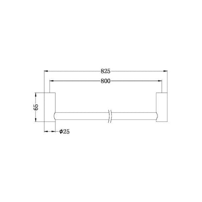Nero New Mecca 800mm Single Towel Rail