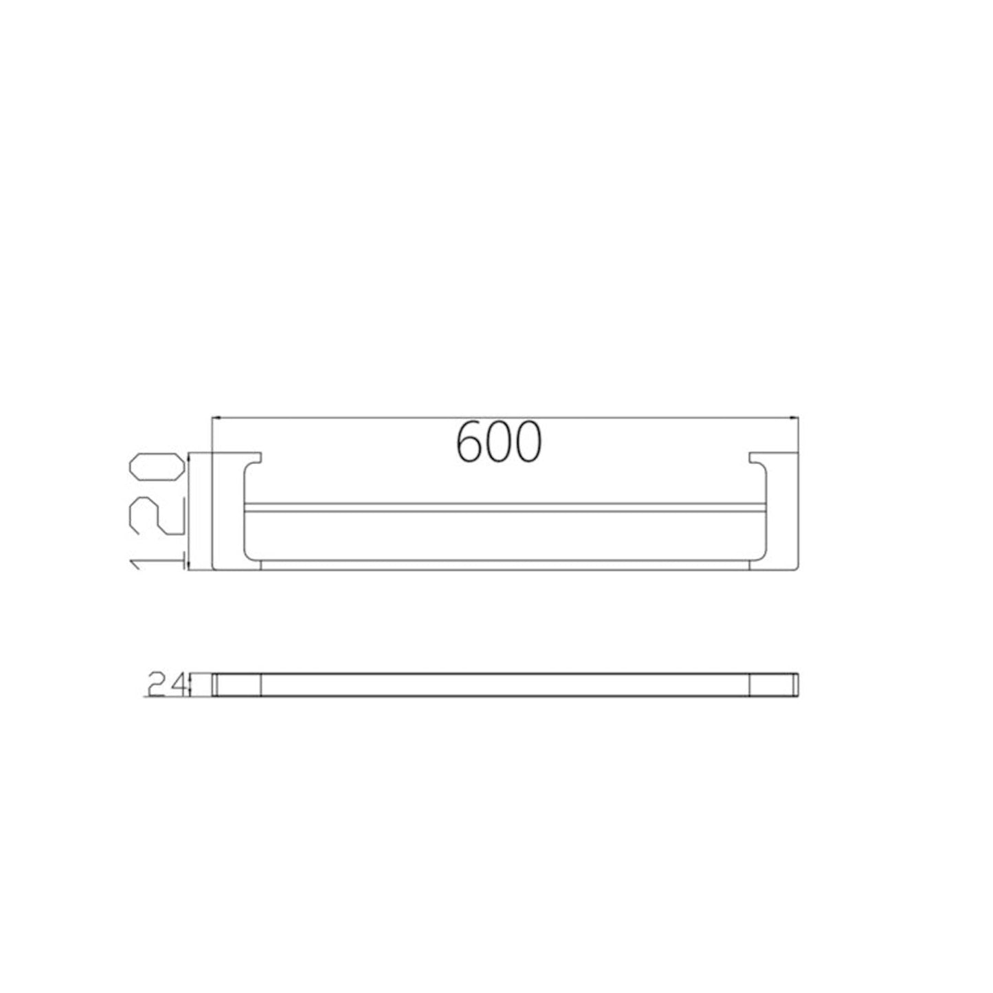 Nero Pearl 600mm Double Towel Rail