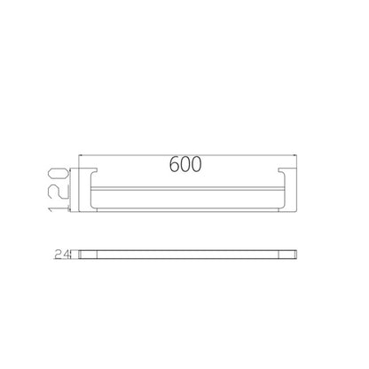 Nero Pearl 600mm Double Towel Rail