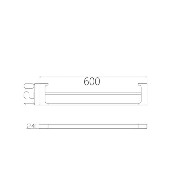 Nero Pearl 600mm Double Towel Rail