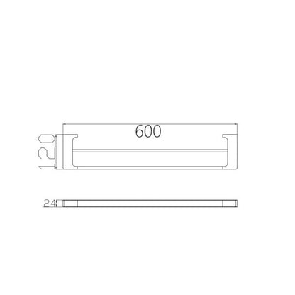 Nero Pearl 600mm Double Towel Rail