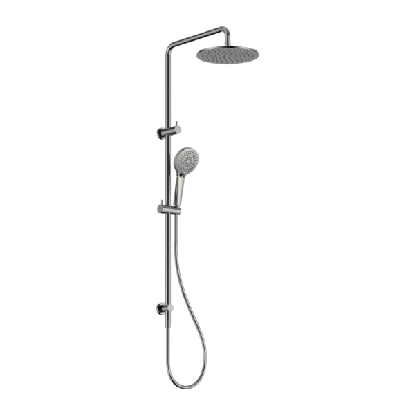 Nero Round Combination Overhead and Handshower on Column