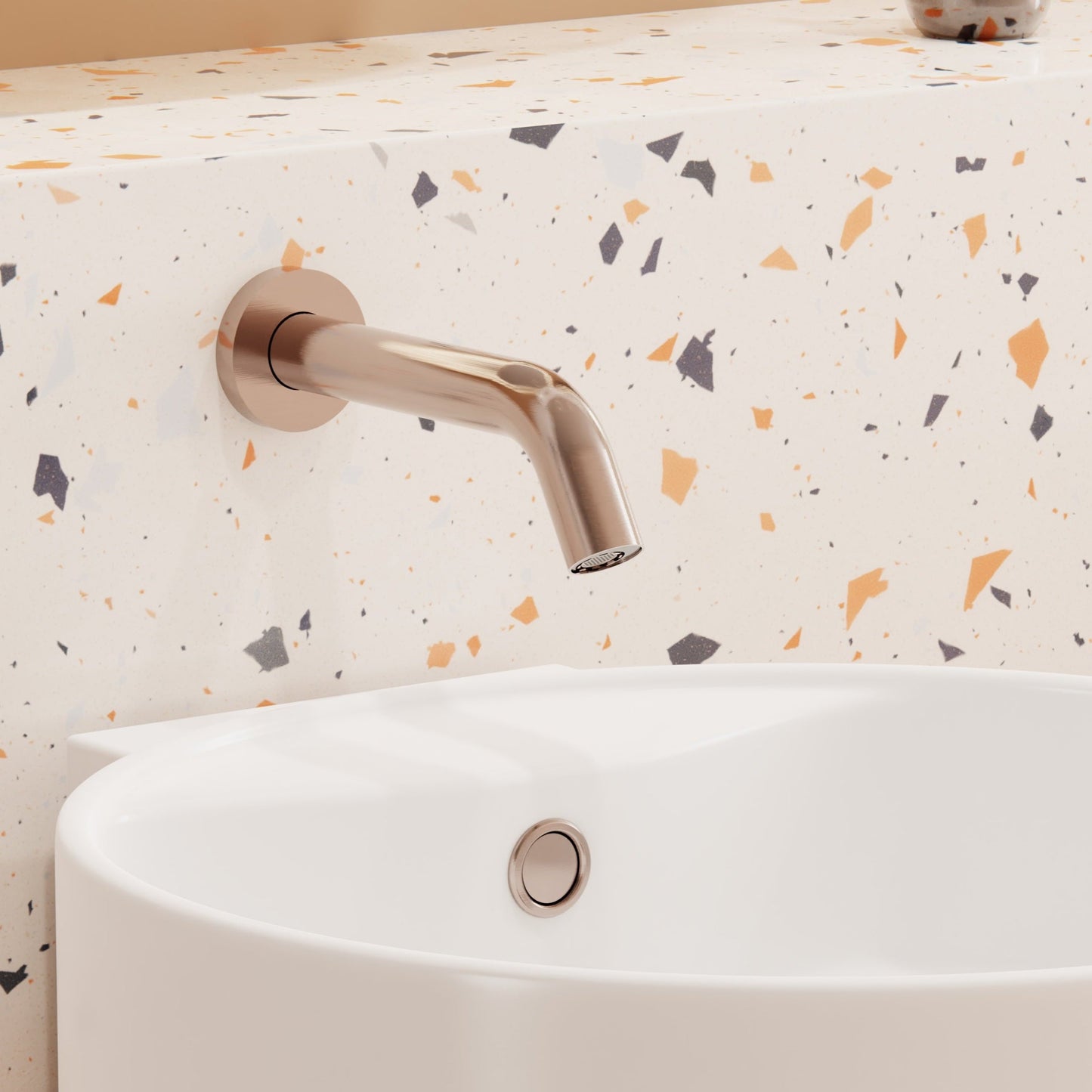 Nero Mecca Wall-Mounted Sensor Tap with 80mm Wall Plate Brushed