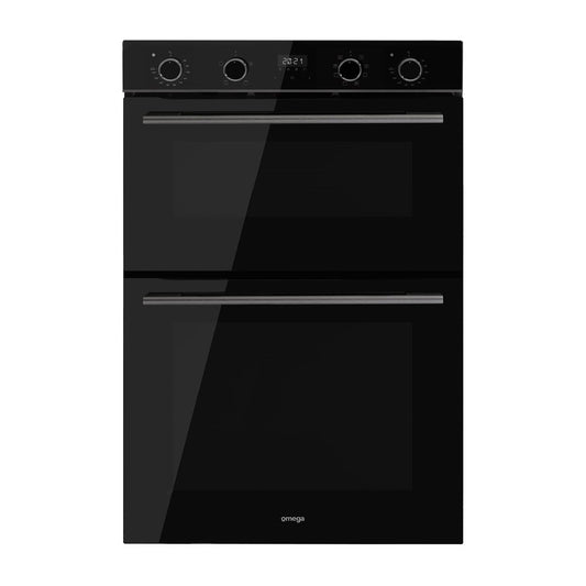 Omega 60cm 12 Function Double Oven, Midnight