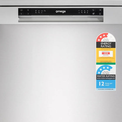Omega  60cm Freestanding Dishwasher, Stainless Steel