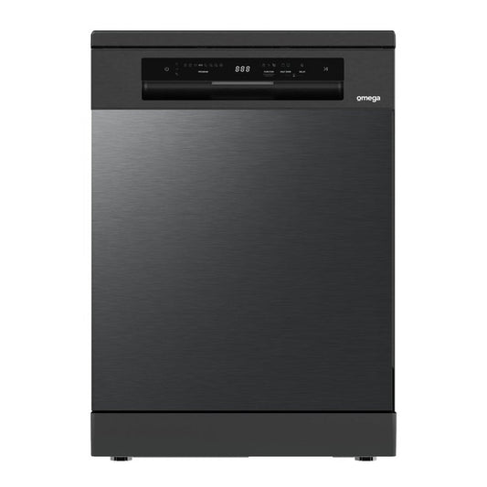 Omega  60cm Freestanding Dishwasher, Black Stainless Steel