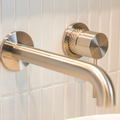 Nero Opal Wall Basin/Bath Mixer Separate Back Plate 120mm  NR251907B120BN