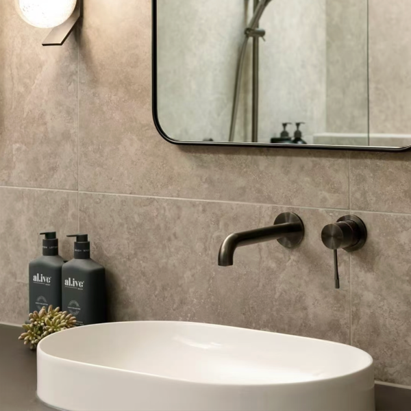 Nero Opal Wall Basin/Bath Mixer Separate Back Plate 230mm Graphite NR251907B230GR