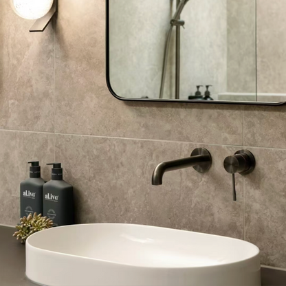 Nero Opal Wall Basin/Bath Mixer Separate Back Plate 120mm Graphite NR251907B120GR