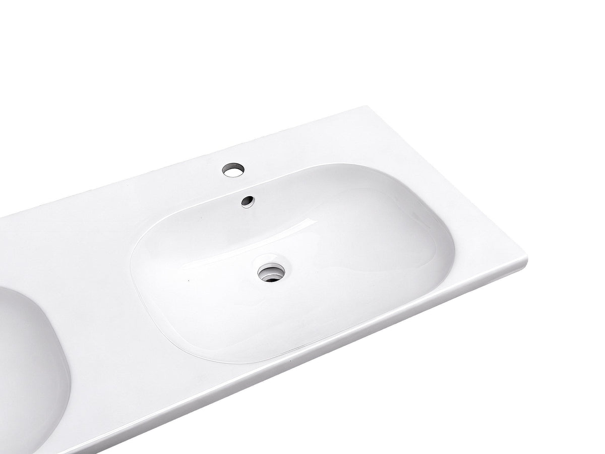 Opal 1200mm Double Bowl Ceramic Top Vanity Basin