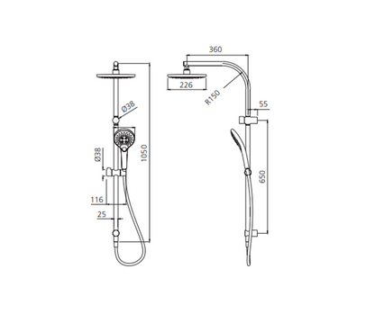 Oliveri Rome Dual Shower Set
