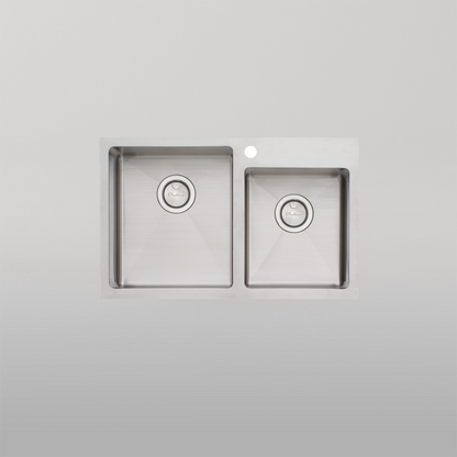 Oliveri Apollo 1 And 3/4 Left Offset Bowl Sink Stainless Steel