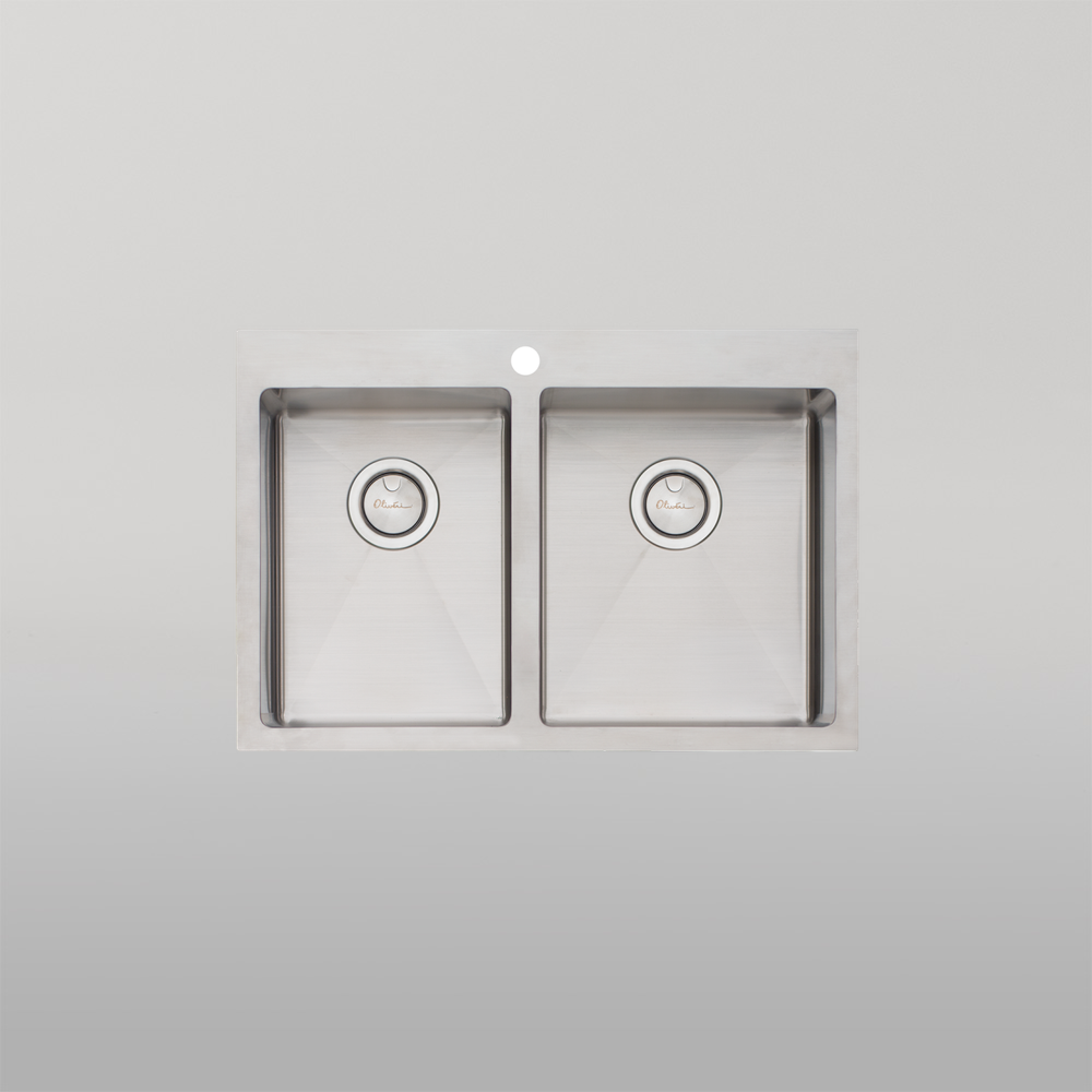Oliveri Apollo 1 And 3/4 Right Bowl Sink Stainless Steel